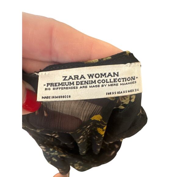 Zara Premium Collection Black Floral Sheer Overdress - Picture 6 of 6